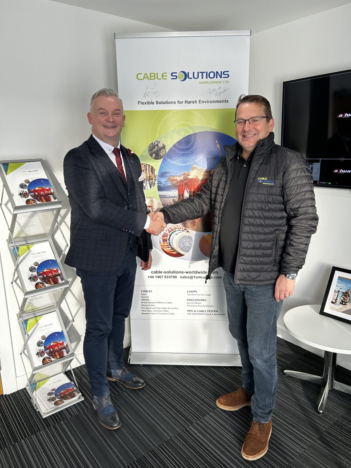 Bruce McHattie, Wholesale Director, Dron and Dickson and Colin Fraser, Cable Solutions Worldwide Limited.