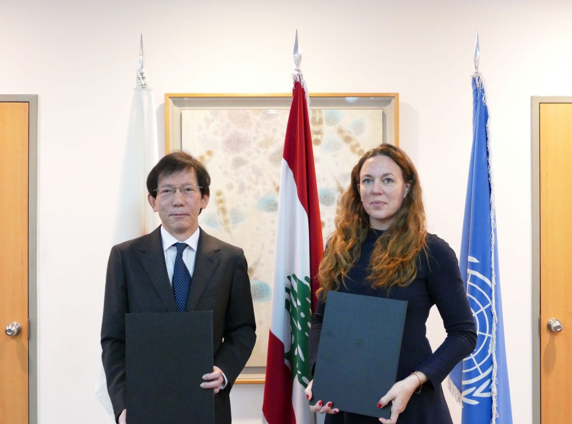 Japanese Ambassador to Lebanon H.E. Magoshi Masayuki and Head of UN-Habitat Lebanon Country Programme Taina Christiansen-1